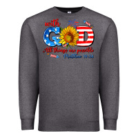 Charcoal Heather with god all things are possible usa Premium Sweatshirt - AdoDesignShop