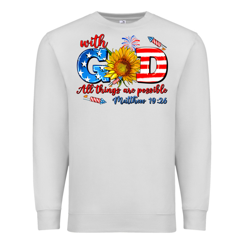 With God All Things Are Possible Usa Premium Sweatshirt by AdoDesignShop | Teevron