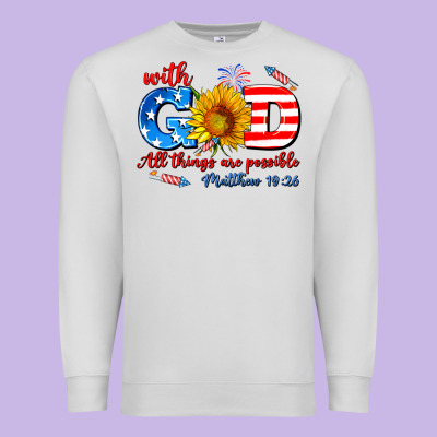 With God All Things Are Possible Usa Premium Sweatshirt Designed By Adodesignshop