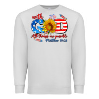Dove Grey with god all things are possible usa Premium Sweatshirt - AdoDesignShop