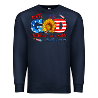 Navy with god all things are possible usa Premium Sweatshirt - AdoDesignShop