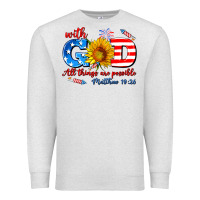 Oatmeal Heather with god all things are possible usa Premium Sweatshirt - AdoDesignShop