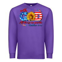Purple with god all things are possible usa Premium Sweatshirt - AdoDesignShop