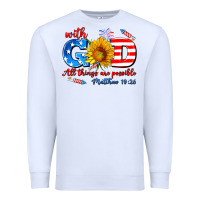 White with god all things are possible usa Premium Sweatshirt - AdoDesignShop