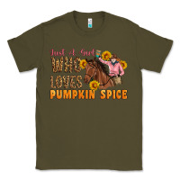Army Green Just A Girl Who Loves Pumpkin Spice Cowgirl Classic Tee - Artiststas