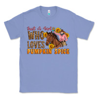 Colony Blue Just A Girl Who Loves Pumpkin Spice Cowgirl Classic Tee - Artiststas