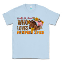 Dusty Blue Just A Girl Who Loves Pumpkin Spice Cowgirl Classic Tee - Artiststas