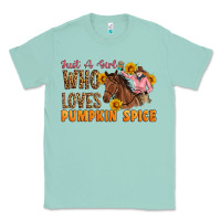 Seafoam Just A Girl Who Loves Pumpkin Spice Cowgirl Classic Tee - Artiststas