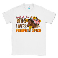 White Just A Girl Who Loves Pumpkin Spice Cowgirl Classic Tee - Artiststas