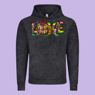 Mardi Gras Love Vintage Hoodie Designed By Oliviacreatesart