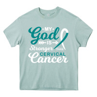 Arona My God is Stronger Than Cervical Cancer Awareness Warrior Heavy Core Tee - longCreatives