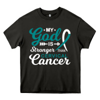 My God Is Stronger Than Cervical Cancer Awareness Warrior Heavy Core Tee | Teevron