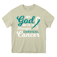 Mossy My God is Stronger Than Cervical Cancer Awareness Warrior Heavy Core Tee - longCreatives