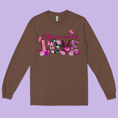 All You Need Is Love Valentine's Day Long Sleeve Tee Designed By Fadigitalartstudio