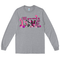 Heather Grey All you need is love Valentine's Day Long Sleeve Tee - FaDigitalArtStudio