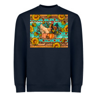 Navy Fall coop animals pumpkin Heavyweight Sweatshirt - Artiststas