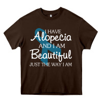 Chocolate Brown I Have Alopecia Awareness, I Am Beautiful Just Th Heavy Core Tee - longCreatives