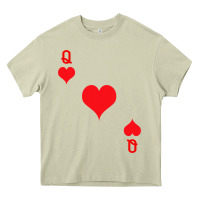 Mossy Queen Of Hearts  Playing Card   Halloween Costume Heavy Core Tee - longCreatives