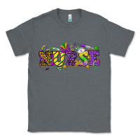 Charcoal Heather Mardi Gras Day nurse Classic Tee - HowdyJamesFarm