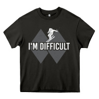 Asphalt I'm Difficult Double Black Diamond Skiing Heavy Core Tee - longCreatives