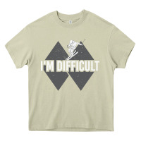 Mossy I'm Difficult Double Black Diamond Skiing Heavy Core Tee - longCreatives