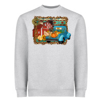 Heather Grey Farm Life Fall Barn And Truck Heavyweight Sweatshirt - Artiststas