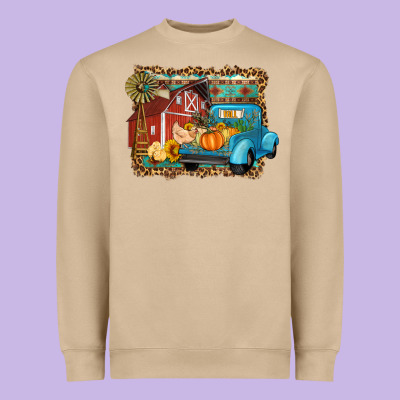 Farm Life Fall Barn And Truck Heavyweight Sweatshirt Designed By Artiststas
