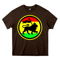 Chocolate Brown Rasta Lion Heavy Core Tee - longCreatives