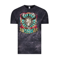 Cloud Black Mom Bull Skull Mother's Day Vintage Tee - CowGirlArtShop