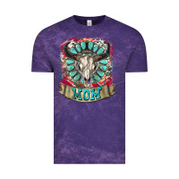Cloud Purple Mom Bull Skull Mother's Day Vintage Tee - CowGirlArtShop