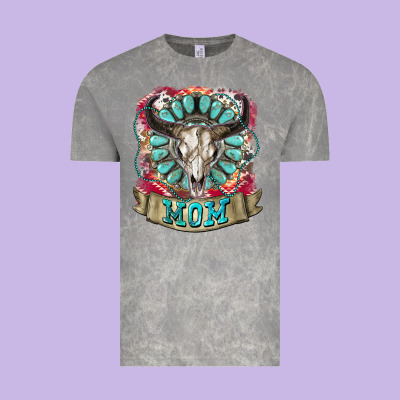 Mom Bull Skull Mother's Day Vintage Tee Designed By Cowgirlartshop