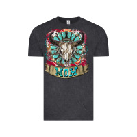 Vintage Black Mom Bull Skull Mother's Day Vintage Tee - CowGirlArtShop