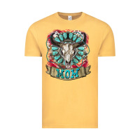 Vintage Mustard Mom Bull Skull Mother's Day Vintage Tee - CowGirlArtShop