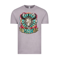 Vintage Zinc Mom Bull Skull Mother's Day Vintage Tee - CowGirlArtShop