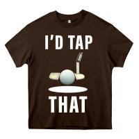 Chocolate Brown I'd Tap That TFunny Golf Heavy Core Tee - longCreatives