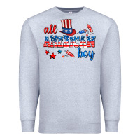 Heather Grey all american boy Premium Sweatshirt - AdoDesignShop