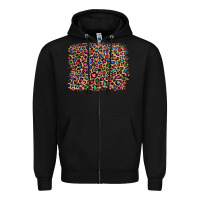 Black leopard with multiple color glitters Zipper Hoodie - Artiststas