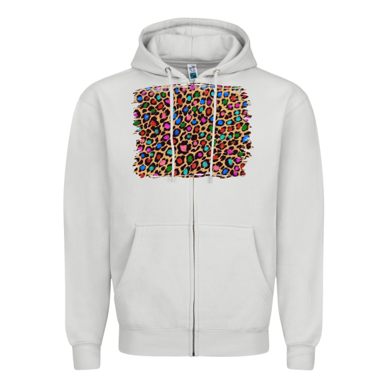 Leopard With Multiple Color Glitters Zipper Hoodie by Artiststas | Teevron