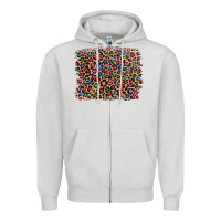 Dove Grey leopard with multiple color glitters Zipper Hoodie - Artiststas