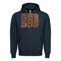 Navy leopard with multiple color glitters Zipper Hoodie - Artiststas