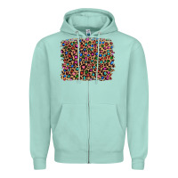 Seafoam leopard with multiple color glitters Zipper Hoodie - Artiststas