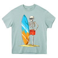 Arona Surfing Skeleton Halloween Themed Surf Lovers Gift Heavy Core Tee - longCreatives