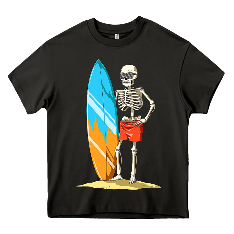 Surfing Skeleton Halloween Themed Surf Lovers Gift Heavy Core Tee by longCreatives | Teevron