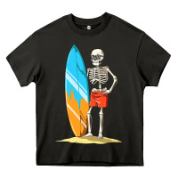 Asphalt Surfing Skeleton Halloween Themed Surf Lovers Gift Heavy Core Tee - longCreatives