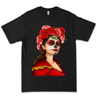 Black Sugar skull girl Premium Tee - NancyCooperArtShop