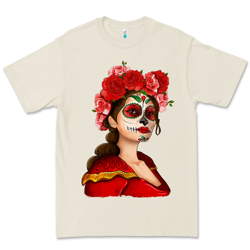 Sugar Skull Girl Premium Tee by NancyCooperArtShop | Teevron