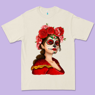 Sugar Skull Girl Premium Tee Designed By Nancycooperartshop