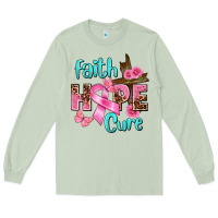 Matcha Faith hope cure Breast Cancer Long Sleeve Tee - FaDigitalArtStudio