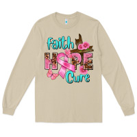 Mushroom Faith hope cure Breast Cancer Long Sleeve Tee - FaDigitalArtStudio