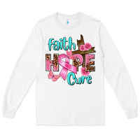 White Faith hope cure Breast Cancer Long Sleeve Tee - FaDigitalArtStudio